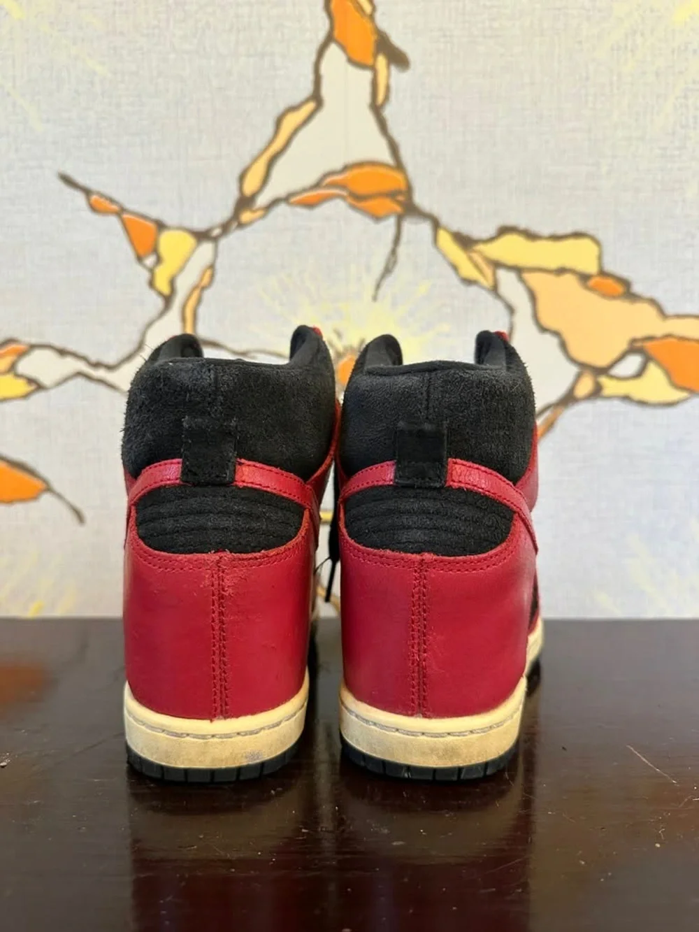 Kids Nike High-Top Sneakers in Red and Black 6.5